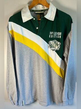 Vintage Rocawear Men’s Ivy League Rugby Polo Shirt Size M HipHop Jay-Z VERY RARE